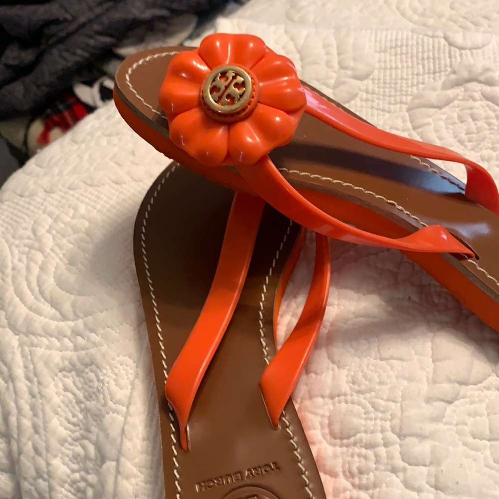 Tory Burch Flowered FlipFlops